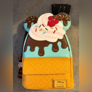 Loungefly Minnie & Mickey Mouse Ice Cream Cone Mini Backpack